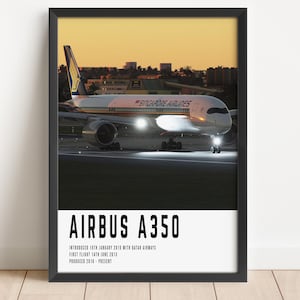 Airbus A350 Aviation Print, Singapore Airlines A350 Poster, Modern Airplane Poster, Gifts for Aviation Enthusiasts, Aviation Enthusiast Gift