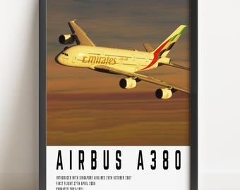 Impressão artística da aviação do Emirates Airbus A380: presente para piloto