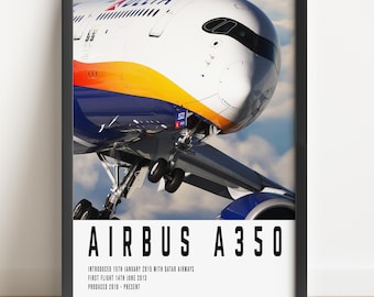 Pôster do Airbus A350 com pintura da Delta: Presente para entusiasta da aviação