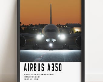 Airbus A350 Modern Plane Wall Art, Airbus A350 Aviation Print Poster, Airplane Enthusiast Print, Aviation Art, Plane Lover Gifts, Jet Art