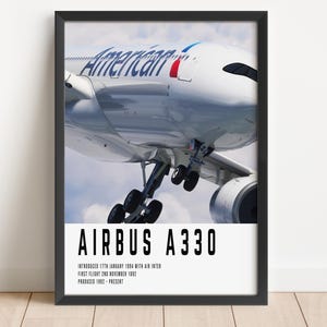 Airbus A330 Aviation Poster, American Airlines Poster, Airplane Wall Art, Pilot Gift, Travel Decor, Aviation Enthusiast Wall Decor