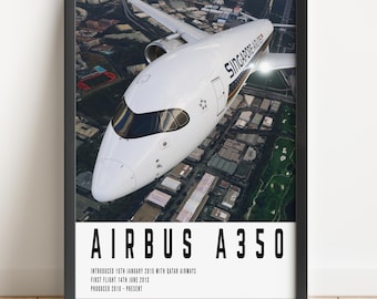 Impressão do Airbus A350: Singapore Airlines Aviation Art