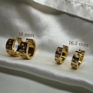 Pendientes Huggie Starburst chapados en oro de 18 quilates (16,5 mm)