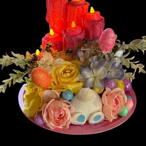 Handmade Bunny Butt Easter Centerpiece: Spring Floral Table Decor