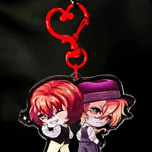 BSD Bungou Stray Dogs Osamu Dazai, Chuuya Nakahara Soukoku Acrylic Epoxy Keychain