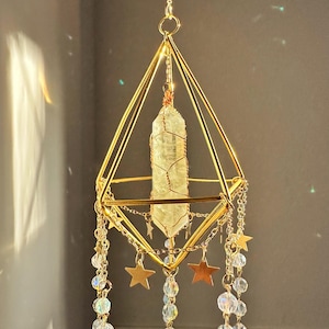 Suncatcher, Crystal suncatcher, hanging crystal, wall hanging, Rainbow maker, Boho decor, Christmas Gift, Housewarming Gift, Gift for her