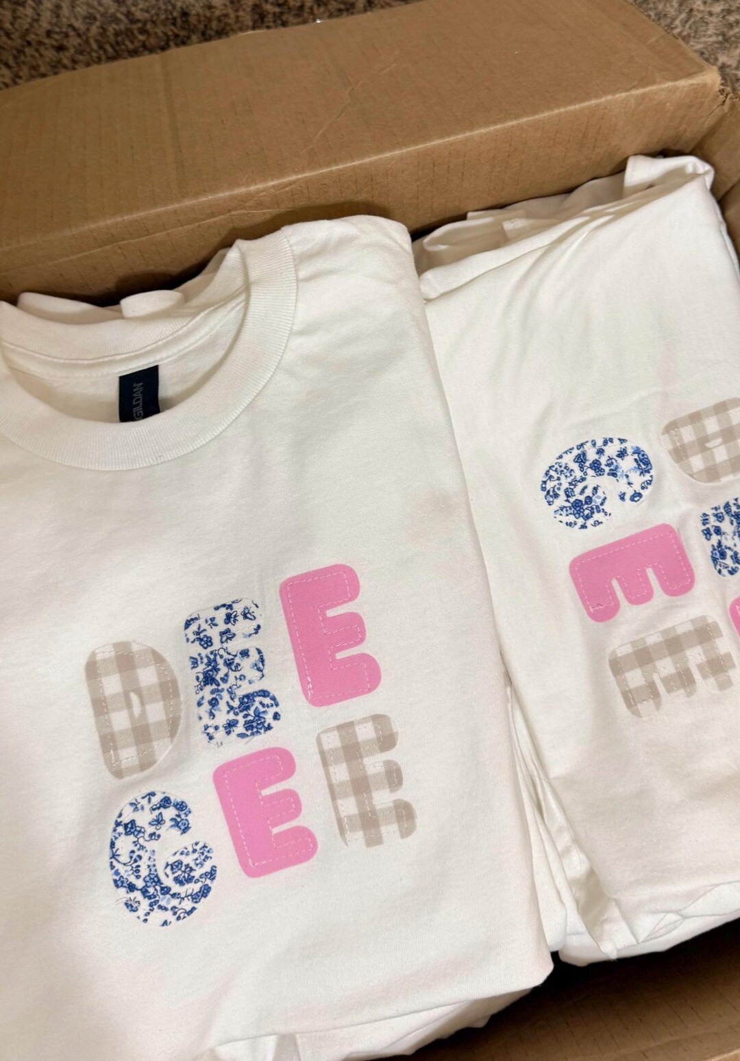 Custom Patchwork Text T-shirts - Etsy