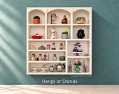 Miniature White Wall Shelf Trinket Shelf or Tabletop Display - MiniVerse, MiniBrand, Doll house 1:6 Scale Miniverse Make It Display