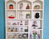 Miniature White Wall Shelf Trinket Shelf or Tabletop Display - MiniVerse, MiniBrand, Doll house 1:6 Scale Miniverse Make It Display