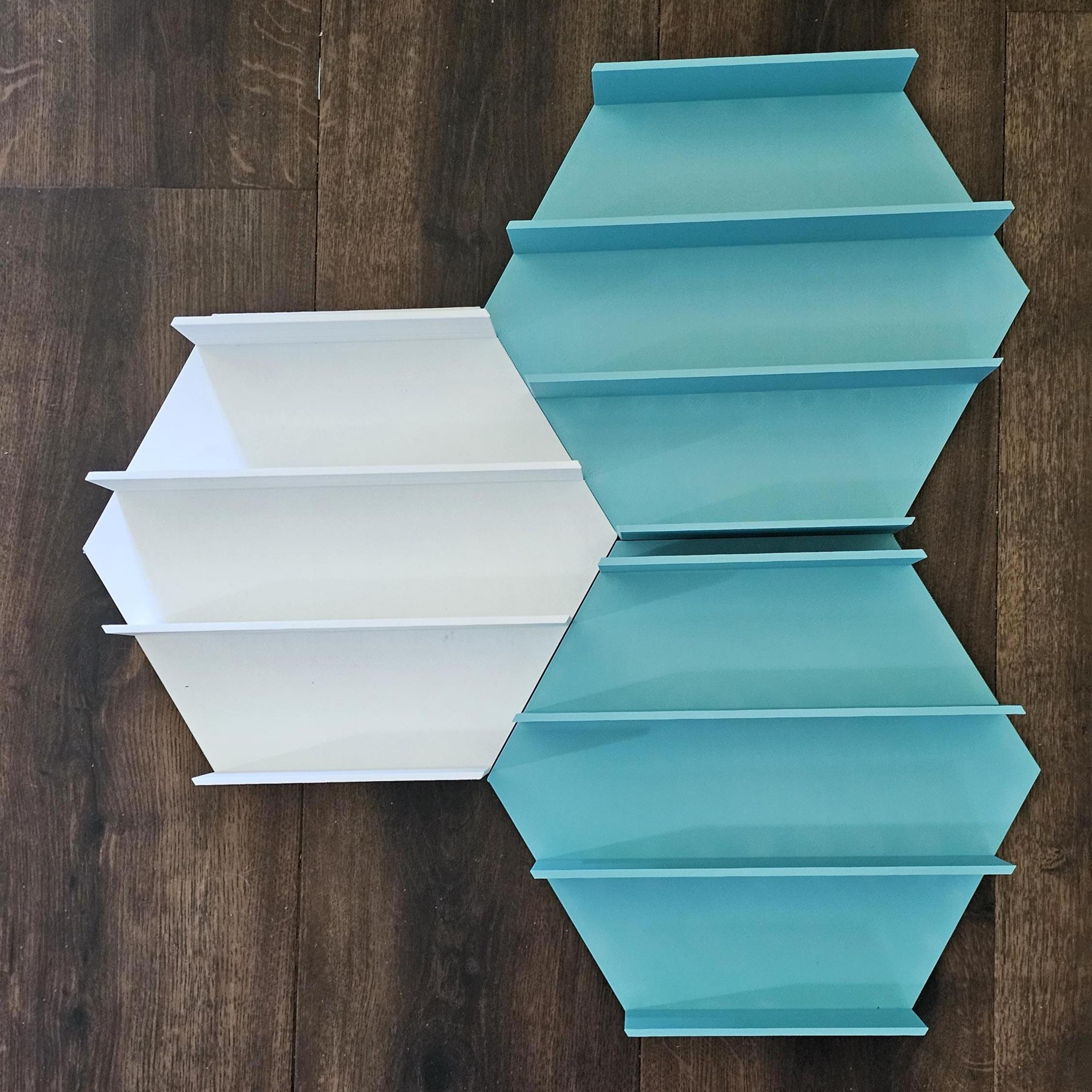 Hexagon Wall Shelf Trinket Mini Figure Display - 3 Inch Shelf Spacing ...
