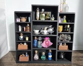 Miniature Black Wall Shelf Trinket Shelf or Tabletop Display - MiniVerse, MiniBrand, 1:6 Scale Potions Closet Mini Shelf