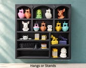 Miniature Wall or Tabletop Black Display Shelf for MiniVerse, MiniBrand, Curio Collectors Shelf - Minifigures, Crystals, Collectibles