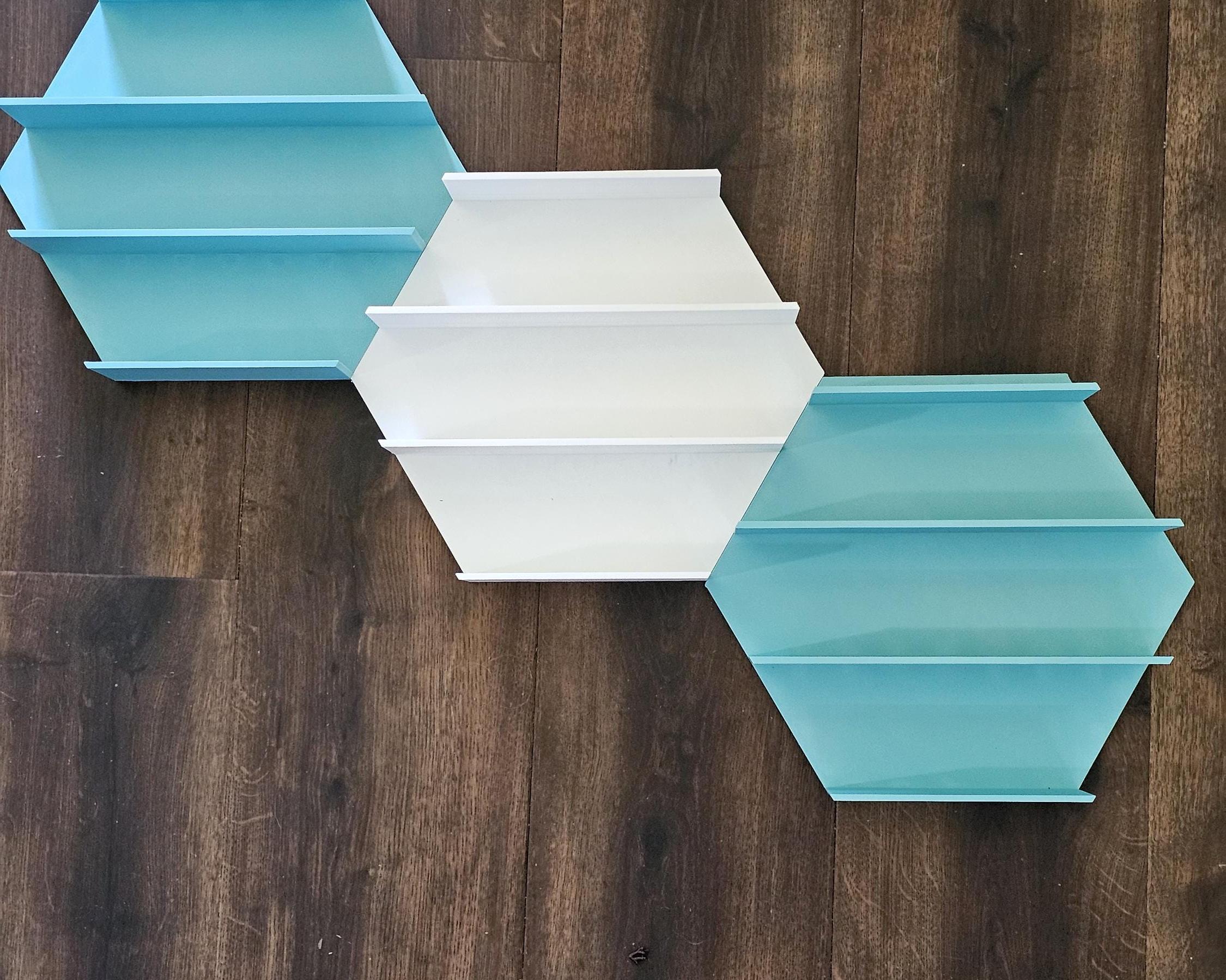Hexagon Wall Shelf Trinket Mini Figure Display - 3 Inch Shelf Spacing ...