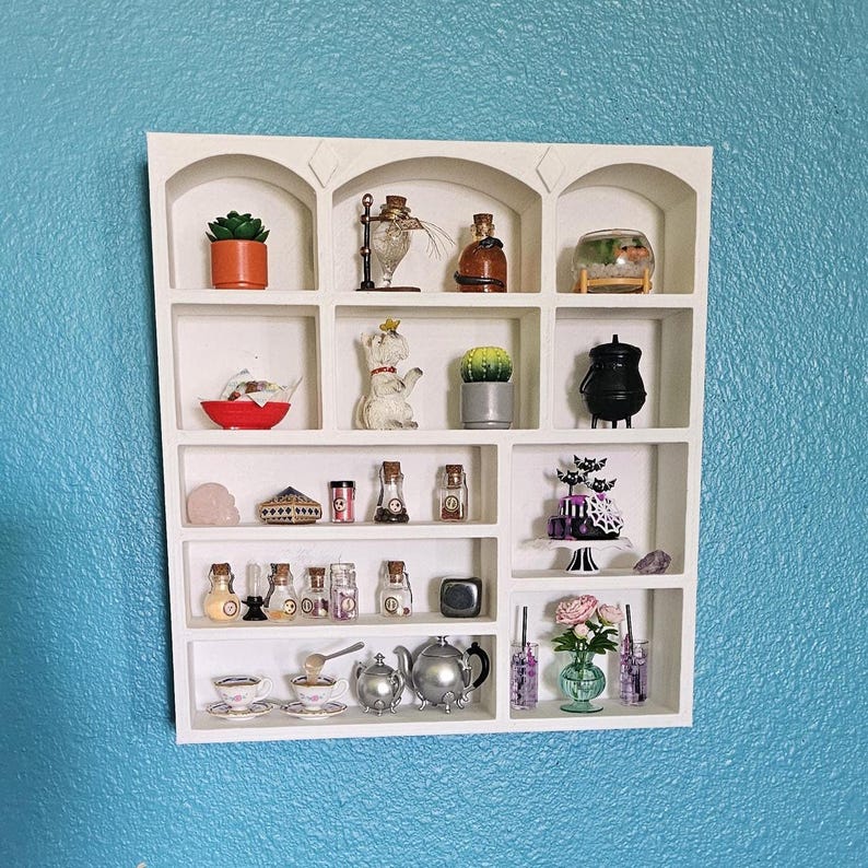 mini display shelf for collectibles and miniverse/minibrand collectibles