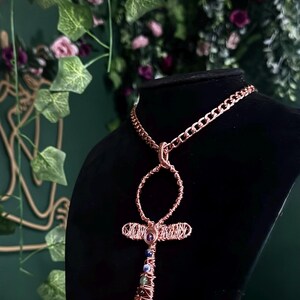 Chakra ankh copper necklace image 2