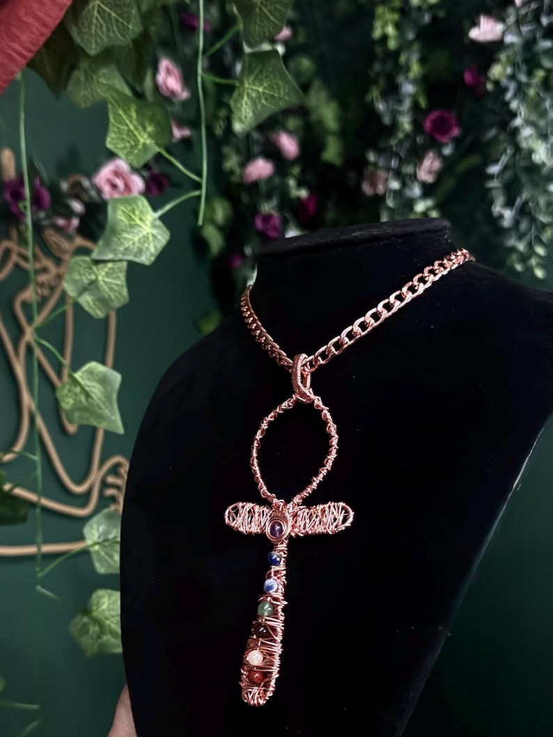 Chakra ankh copper necklace image 2