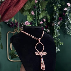 Chakra ankh copper necklace image 3