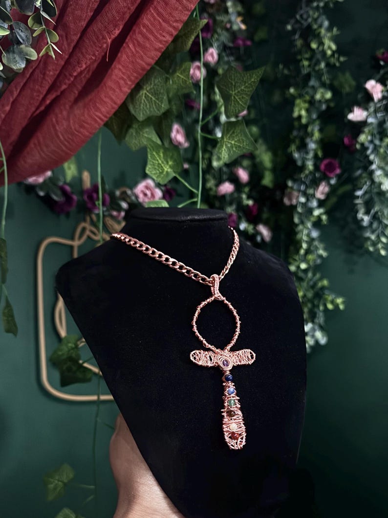 Chakra ankh copper necklace image 3