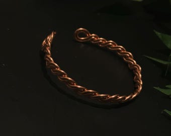 Copper twisted cuff