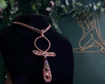 Chakra ankh kopparhalsband