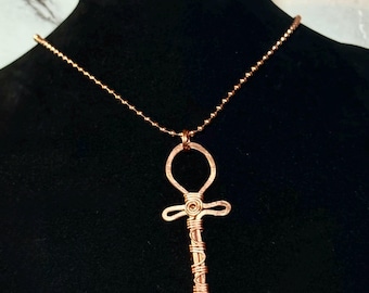 Copper mini ankh  necklace