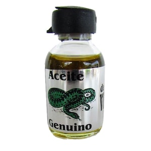 Aciete De Vibora Ritualizado Santeria Palo / Genuine Snake oil w/Skin Ritualized