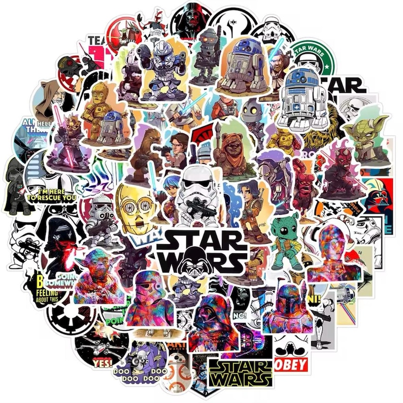 Starcade Sticker Star Wars Stickers 50/100pcs - Etsy