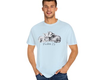 Psalm 23 Sheep T-shirt, Christian Bible Verse, Comfort Colors Tee