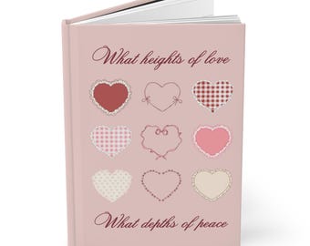 Pink Hearts Hardcover Journal, Valentine's Day Gift