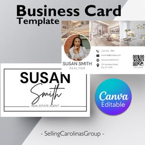 Printable Real Estate Business Card, Editable Business Card, Realtor Business Card Template, Unique Business Card, Instant Download Template
