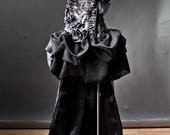 Custom Size Silver and Black Crocodile Burlesque prom gown Small-XL