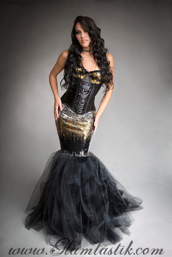 black silver and gold dress