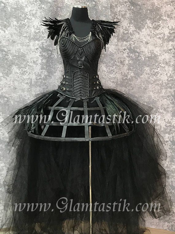 black feather gown