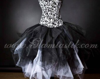 Corset Tulle Embroidery Graduate Prom Dresses