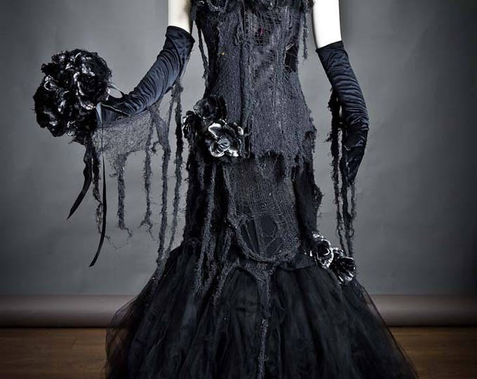 Custom Black Vampire Zombie Mermaid Style Tulle Prom Dress - Etsy
