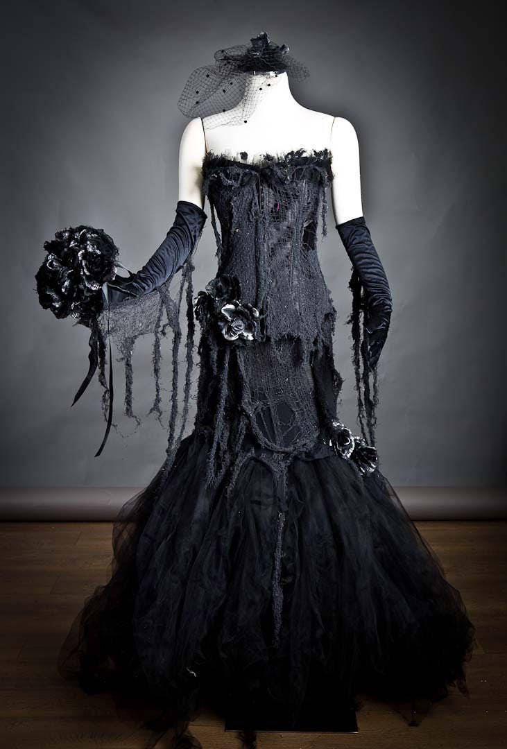 Custom Black Vampire Zombie Mermaid Style Tulle Prom Dress | Etsy