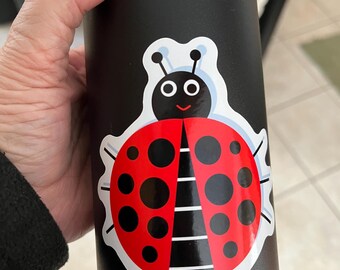 Ladybug Vinyl Sticker, Happy Bug Decal