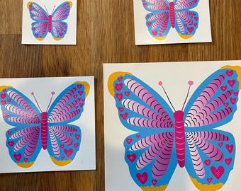 Butterfly Sticker, Pink Butterfly Vinyl Decal