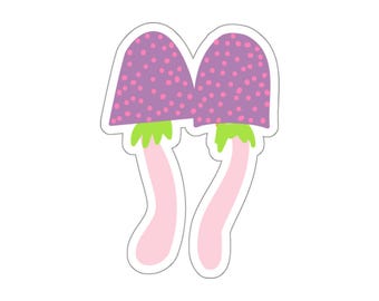 Mushroom Sticker, Pink Mushroom Decal, Water-Resistant Vinyl Stickers