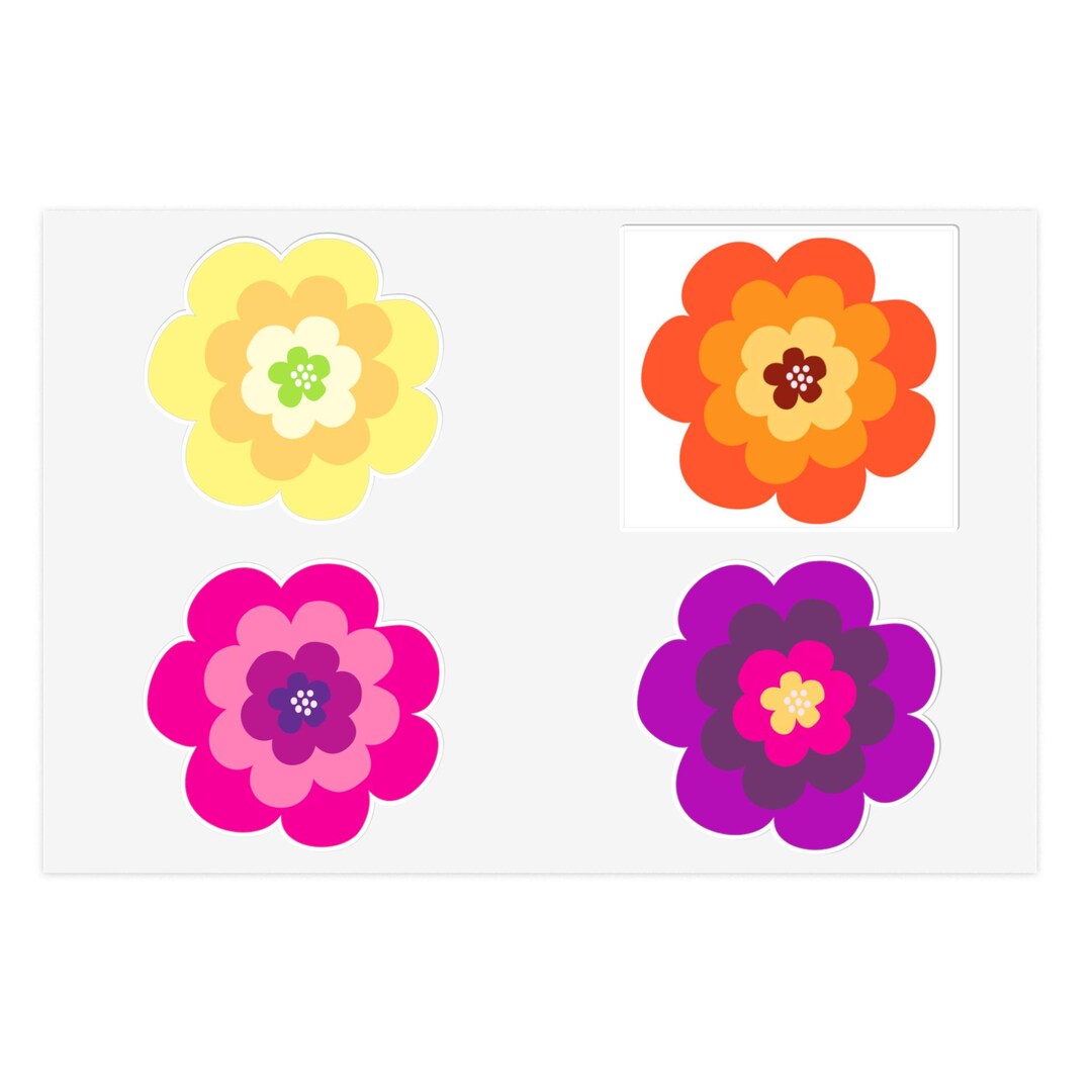 Flower Sticker Sheet/ Cute Flower Stickers/sticker Sheets/ Fantasy ...