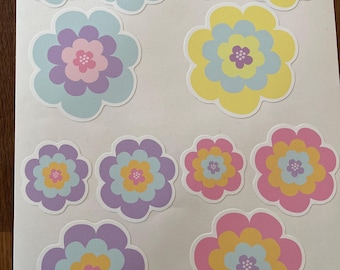 Hand-Drawn Floral Vinyl Sticker Set | Waterproof Decals