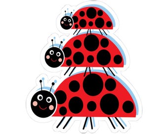 Ladybug Stickers: Vinyl Decals for Laptops, Waterbottles (Hand-Drawn)