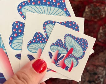 Mushroom Stickers/ Red White and Blue Stickers