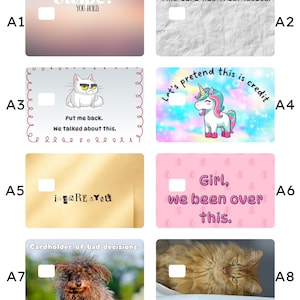 Grappige en stijlvolle kaartensets – verpakking van 1, 2 of 3 | Vinylfolie met creditcard/betaalpas | Kies een stijl!