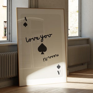 Love u, Mean It Playing Card Art, Lucky Girl Art, Ace Of Spades Art, Girly Art, Barcart Art, Digital Download, Designer Art, Love Art