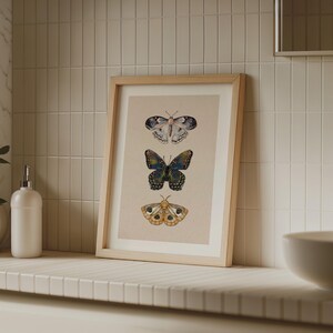 Moth Wall Art Vintage Butterfly Decor Nature Print Eclectic Gallery Wall Art Cottage Core Art Digital Download Antique Wall Art Luna Moth