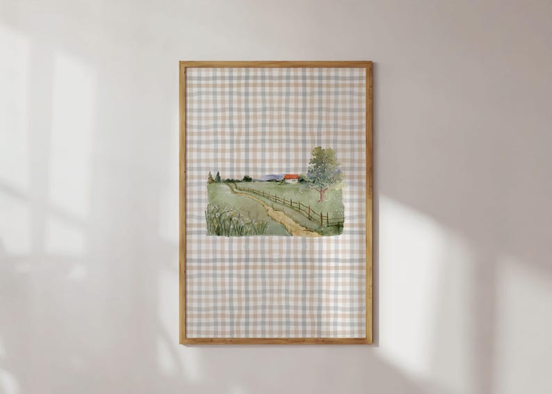 Cottage Core Wall Art Landscape Digital Print Watercolor Landscape Print Farmhouse Decor Watercolor Scenery Art Cabin Love Art Studio Mcgee