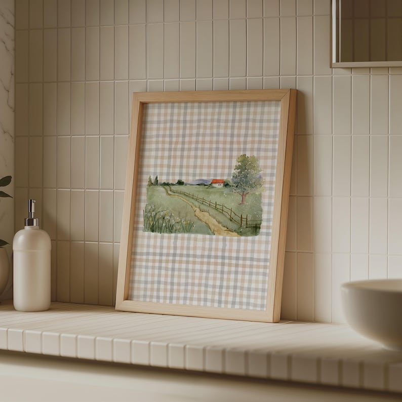 Cottage Core Wall Art Landscape Digital Print Watercolor Landscape Print Farmhouse Decor Watercolor Scenery Art Cabin Love Art Studio Mcgee