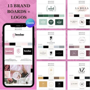 Branding Kit for Business | Business Branding Kit | 15 Editable Branding Boards | Logo Designs | Editable Canva Template | Brand Logos