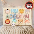 Personalized Wooden Name Puzzle for Kids, Montessori Toy, First Birthday Gift,Baby Boy Girl and Gift, Toddler Learning Toy, Baby Shower Gift